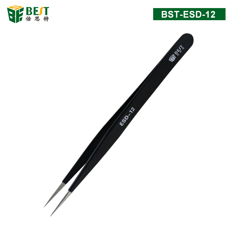 BST-ESD-12 優質鋼化高級防靜電鑷子