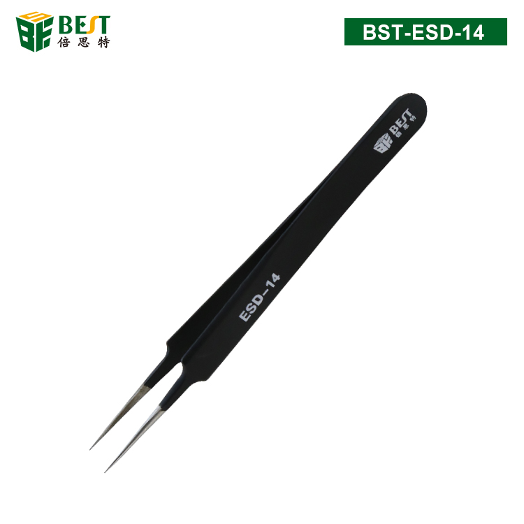 BST-ESD-14 優質鋼化高級防靜電鑷子