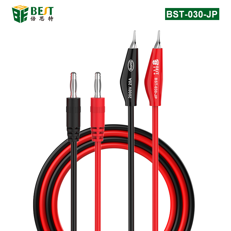 BST-030-JP 超導傳輸香蕉頭轉海豚夾測試線 電力測試線 高壓電源夾子 萬用表插頭 香蕉頭導線 海豚夾純銅帶線試驗 夾子線 2000V20A大電流