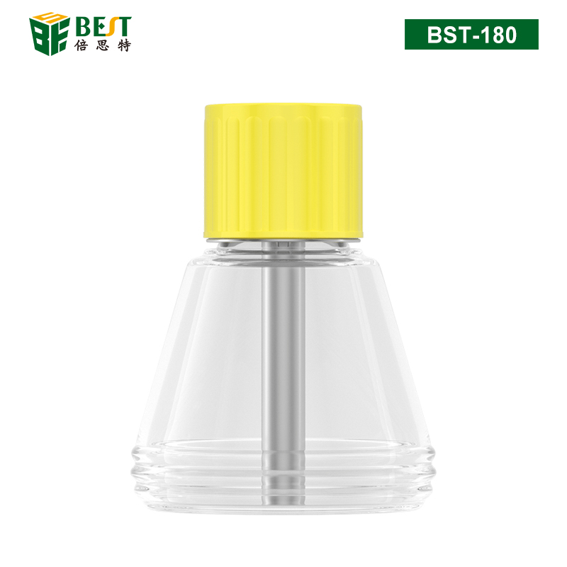 BST-180 玻璃酒精瓶 按壓式玻璃酒精瓶 防腐蝕防靜電洗板水瓶 手機維修銅芯透明酒精瓶